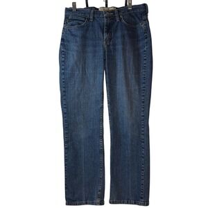 Cabela's Jeans Women's Mid Rise Dark Wash Blur Denim Straight Size 10 Short